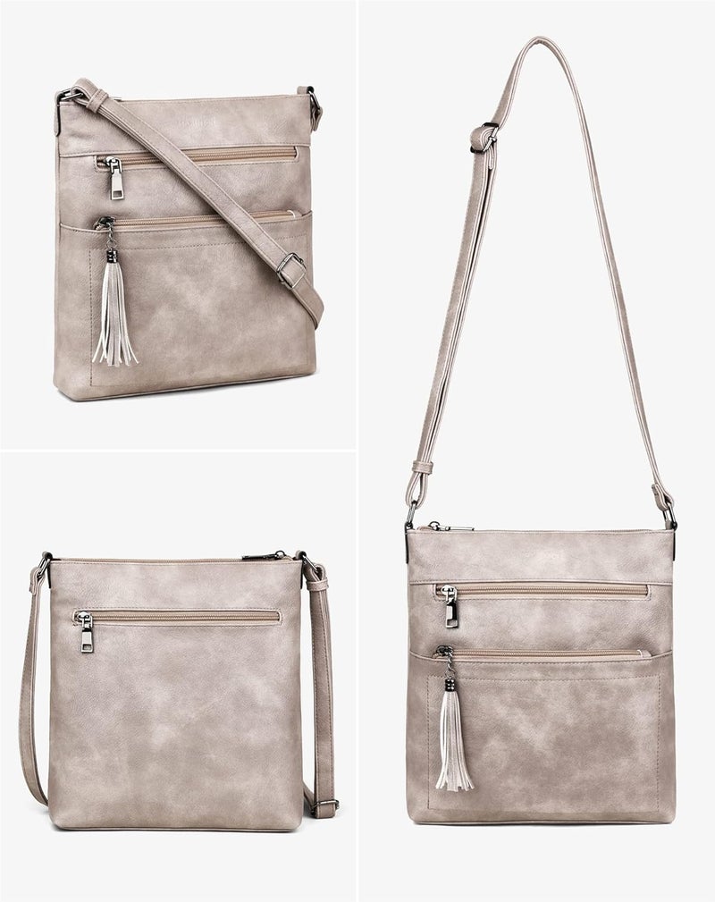 MASINTOR Crossbody Purses for Women, Multi Pocket Casual Crossbody Bag, Adjustable Strap Shoulder Bag with Tassel - Image 5
